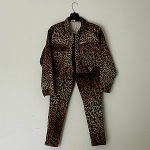 Vintage Circa 1988 George’s Marciano Jeans Leopard print jacket and pants